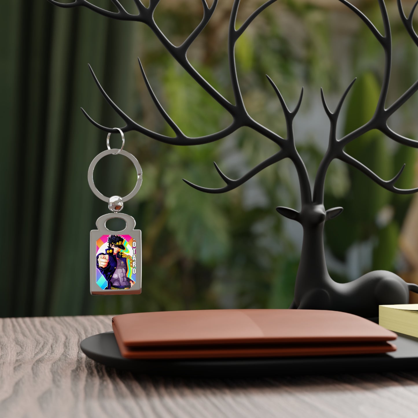 Anime Jojo Vibrant Rectangle Photo Keyring with Custom Design, Personalized Keychain Gift, Collectible Charms, Ideal for Birthdays, Motivational