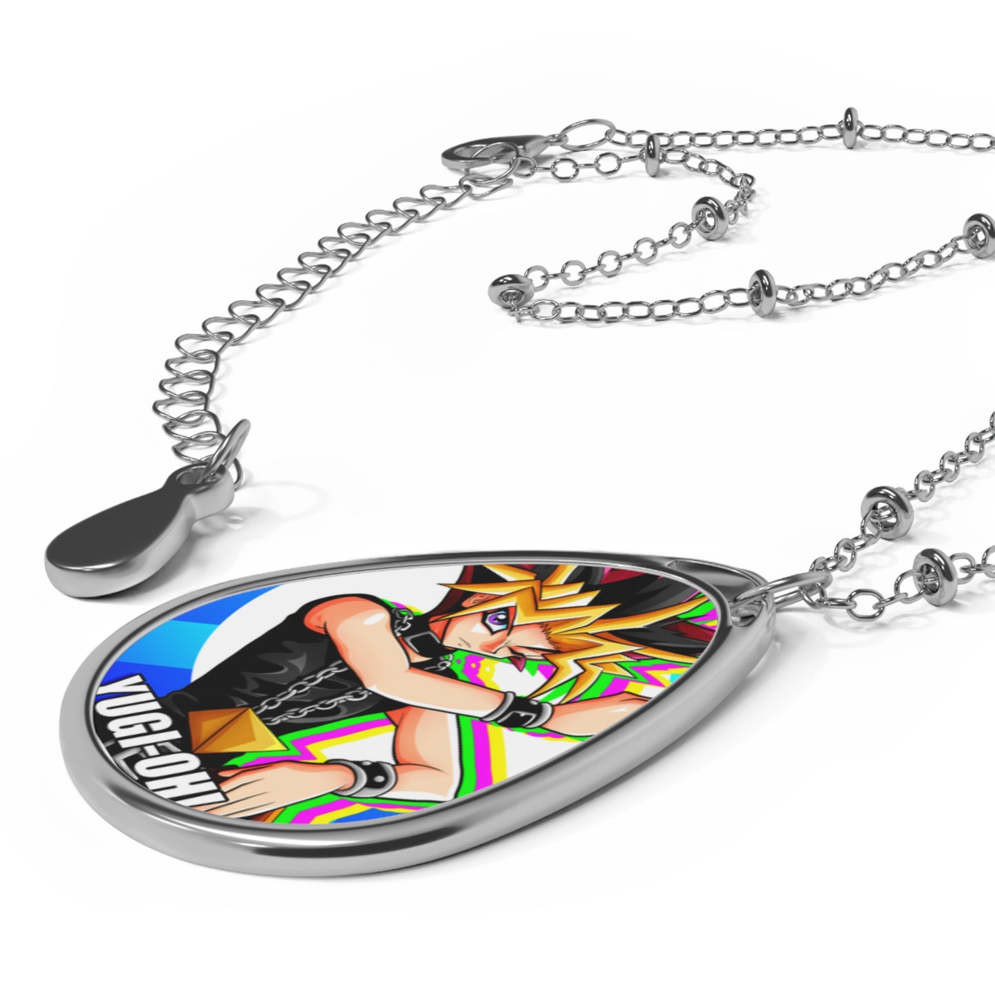Monster Duel Themed Oval Necklace, Geek Jewelry, Anime Fan Gift, Cosplay Accessory, Unique Statement Piece