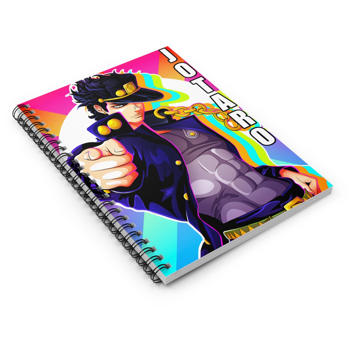 Vibrant Anime-Inspired Spiral Notebook with Jojo Design, Journal, Sketchbook, Gift for Artists, Fans, Students