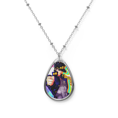 Jojo Anime Stylish Oval Necklace with Unique Design, Statement Jewelry, Gifts for Him/Her, Casual Everyday Wear, Trendy Accessories