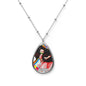 Demon Sister Oval Necklace, Anime Jewelry, Cute Gift for Fans, Kawaii Accessory, Unique Pendant, Cosplay Jewelry