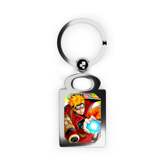 Nine Tailed Fox Rectangle Photo Keyring, Anime Keychain, Gift for Fans, Customizable Key Holder, Perfect for Birthdays, Collectibles