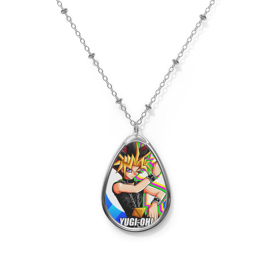 Monster Duel Themed Oval Necklace, Geek Jewelry, Anime Fan Gift, Cosplay Accessory, Unique Statement Piece