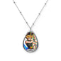 Monster Duel Themed Oval Necklace, Geek Jewelry, Anime Fan Gift, Cosplay Accessory, Unique Statement Piece